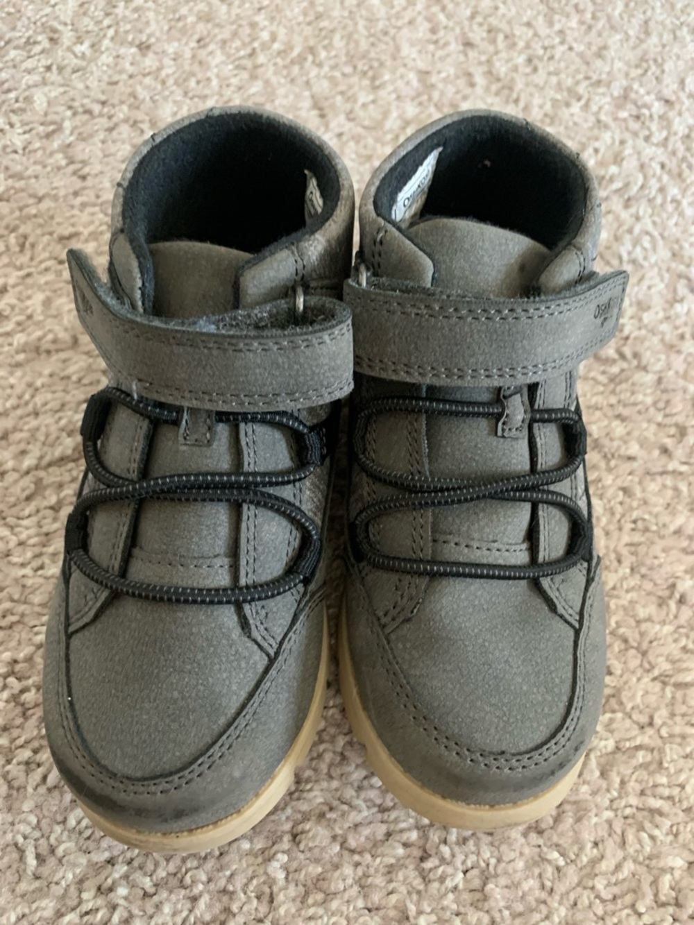 OshKosh B'gosh Gray Kids High-Top Sneakers with Velcro Strap